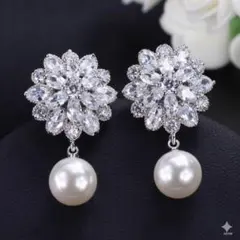 パール イヤリング ジルコニア ウェディング ブライダル　結婚式 プレゼント