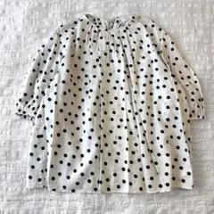 美品》24ss ドレステリア イペカ ドットプリントボリュームスリーブ 