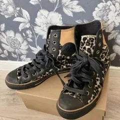 converse オールスター レオパード ファー スニーカー