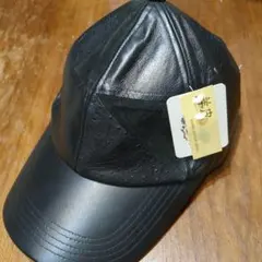 HABIG 羊革 キャップ ブラック レザー