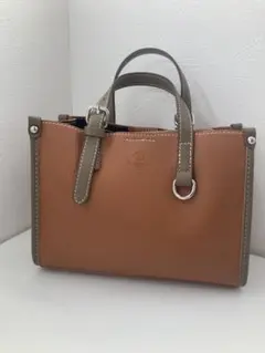 D.KELLY ブラウンレザー ハンドバッグ