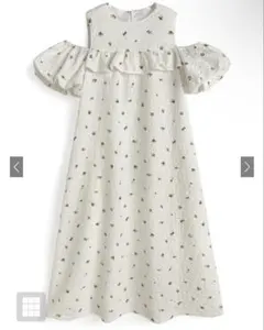 花柄フリルオフショルダーワンピース