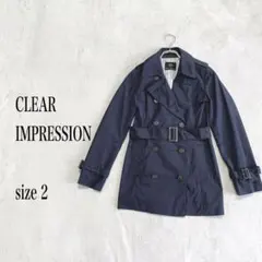 ...CLEAR IMPRESSION ネイビー トレンチコート サイズ2