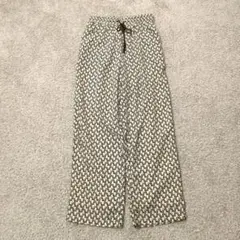 モード リエディ イージーパンツ M 黒 白 モノトーン 幾何学模様 レトロ