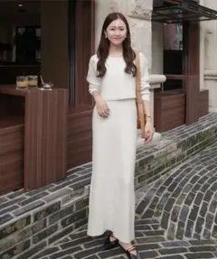 神戸レタス　nanamiさんコラボ　前後2wayリブニットトップス　キャミワンピ