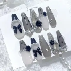 ネイルチップ 現品 オーダー ちゅるん スナ系 フレンチガーリー 量産型