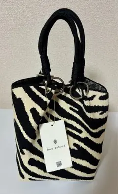 【新品】Bou Jeloud ゼブラ柄 ニットトートバッグ