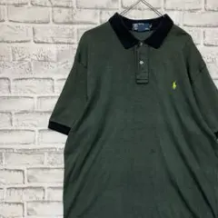 ラルフローレン！ポロシャツ！半袖　グリーンロゴ刺繍 L 8