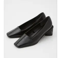 moussy ステッチスクエアヒールパンプス