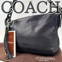 ✨良品✨ COACH ワンショルダーバッグ グラブタンレザー 肩掛け ブラック