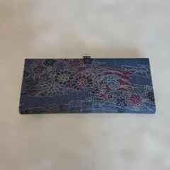花柄 和装用バッグ 青系　クラッチバッグ