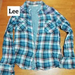 リー　Lee Mサイズ ネルシャツ 青系チェック　エドウィン