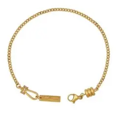 ゴールド　ブレスレット　アンクレット韓国風ジルコニア スクエアペンダント