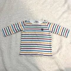 ミキハウス　DOUBLE.B カラフルボーダー　ロンT