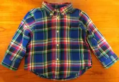 RALPH LAUREN ラルフローレン 24M 90cm チェック柄長袖シャツ