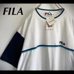 レア フィラ FILA 90s 切り替え 好配色 刺繍ロゴ デッドストック