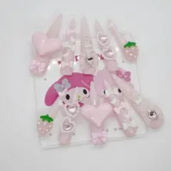 ♡ ネイルチップ 現品 量産型 地雷 平成女児 スーパーロング ♡のサムネイル
