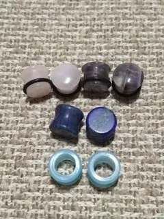 ボディピアス 天然石フレアピアス 12mm セット売り