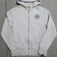 SURF STYLE サーフスタイル ジップパーカー 袖ロゴ M グレー 古着