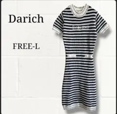 Darich ダーリッチ ボーダーニットワンピース 半袖 FREE-L