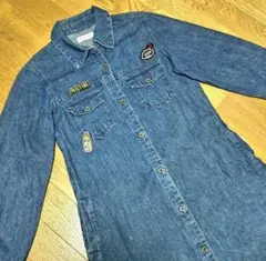 デニムシャツワンピース 150cm 長袖 ワンピース デニム