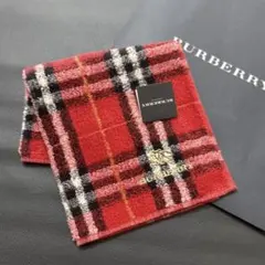 バーバリータオルハンカチノバチェックロゴホースマークゴールド刺繍　新品