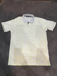 Mizuno ゴルフシャツ XL ホワイト/イエロー チェック柄