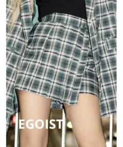 【EGOIST】カラーチェック柄プリーツショートパンツ