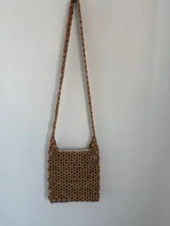 木製ビーズ　ショルダーバッグ