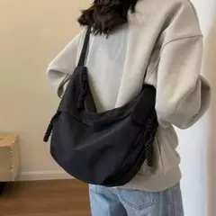 ショルダーバッグ ブラック レディース メンズ シンプル ナイロン おしゃれ