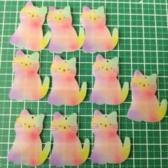 No.672 猫のアクリルチャーム【10個】