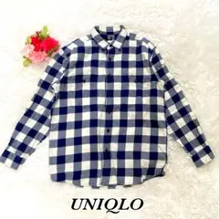ユニクロ チェック柄 フランネルシャツ 綿100% 美品 人気