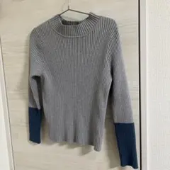 【Thevon】　クルーネック　リブニット　バイカラー　セーターのサムネイル