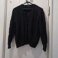 INGEBORG 黒 ケーブルニット カーディガンのサムネイル
