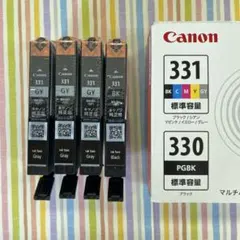 キヤノン 純正インク BCI-331 グレー3本 染料ブラック1本 計4本セットのサムネイル