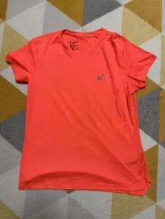 asics オレンジ Tシャツ Lサイズ