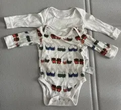 美品　UNIQLO ミッフィー柄 白色無地　長袖ベビー肌着 2枚セット