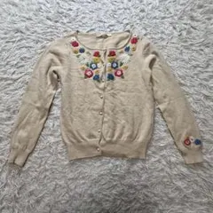 CHILD WOMAN（チャイルドウーマン）花刺繍カーディガン 七分袖 Fサイズのサムネイル
