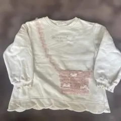 スラップスリップ　リボンポシェットモチーフ　トレーナー　110cm きなり