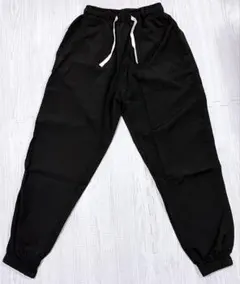ジョガーパンツ 黒 メンズ ウエストゴム 裾ゴム シンプル