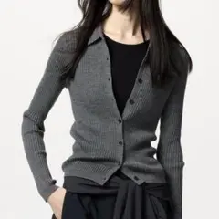 メリノリブポロカーディガン