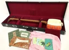 ◆三味線◆花梨細棹 胴破れ無し 中古 撥／駒／指かけ／ケース他 すぐ使えます！