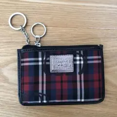 COACHチェック柄カードケース キーチェーン付き