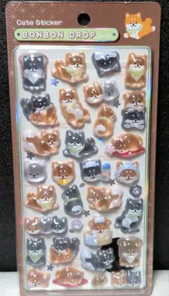 正規品　新作　ボンボンドロップシール 和柄 和犬　 柴犬　第二弾　ほっこり