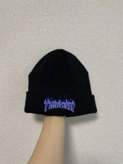 【古着】THRASHER ブラック ニット帽