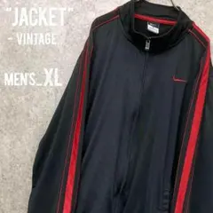 レア《NIKE ナイキ》刺繍トラックジャケット ジャージ/ブラック/メンズXL