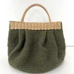 新品未使用 麻紐バッグ カーキ かごバッグ トートバッグ 大きめ