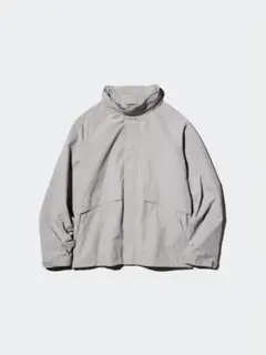 ユニクロ ウインドプルーフスタンドブルゾン グレー XXL
