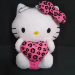 新品 アベイル ハローキティ マスコットチャーム ヒョウ柄 ピンク ハート