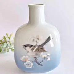 ロイヤルコペンハーゲン 花瓶 雀 すずめ 鳥 花 フラワーベースのサムネイル